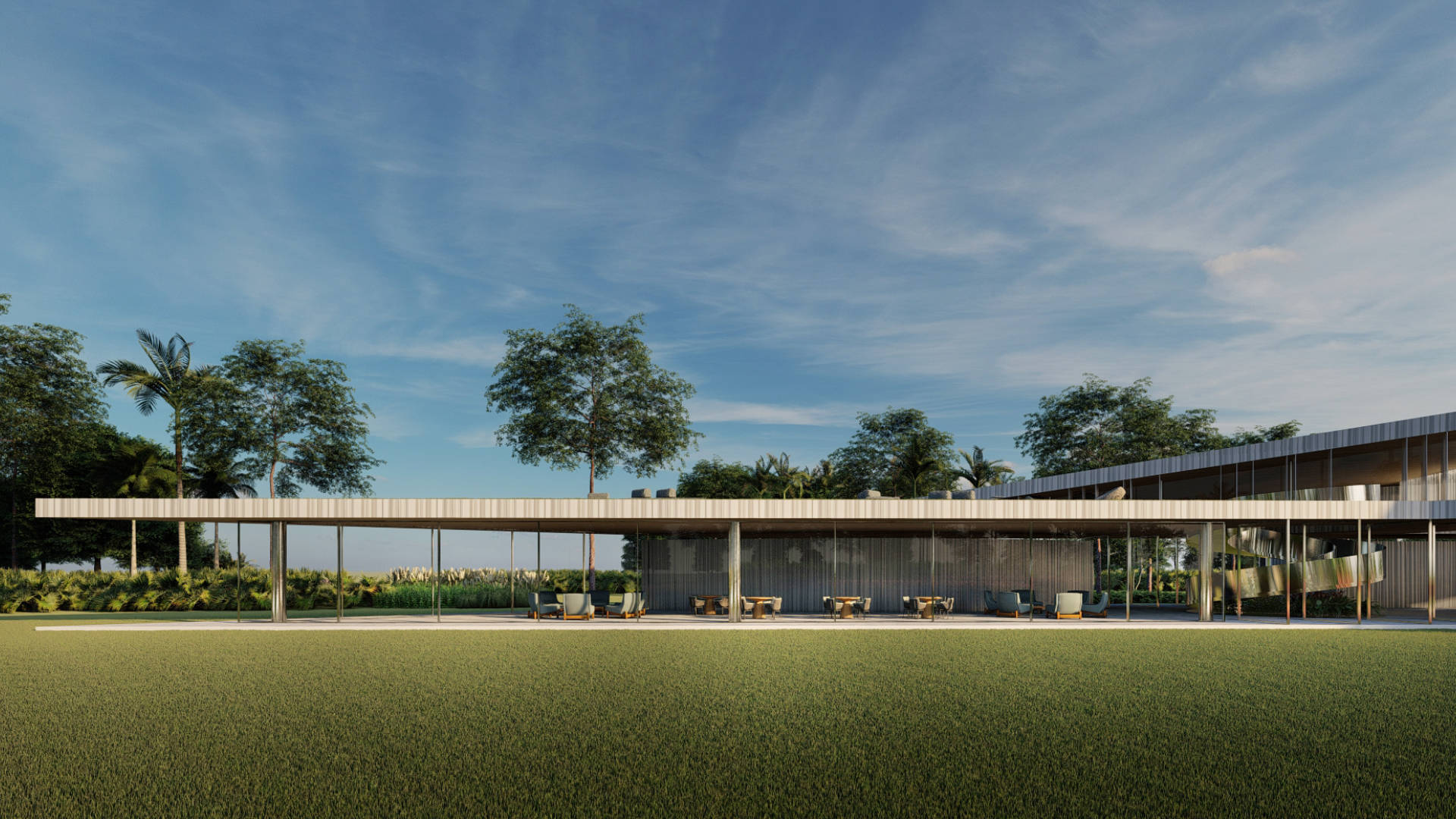 Clube Grelha projetado pela Sabella Arquitetura em São Paulo no Clube Heritage.