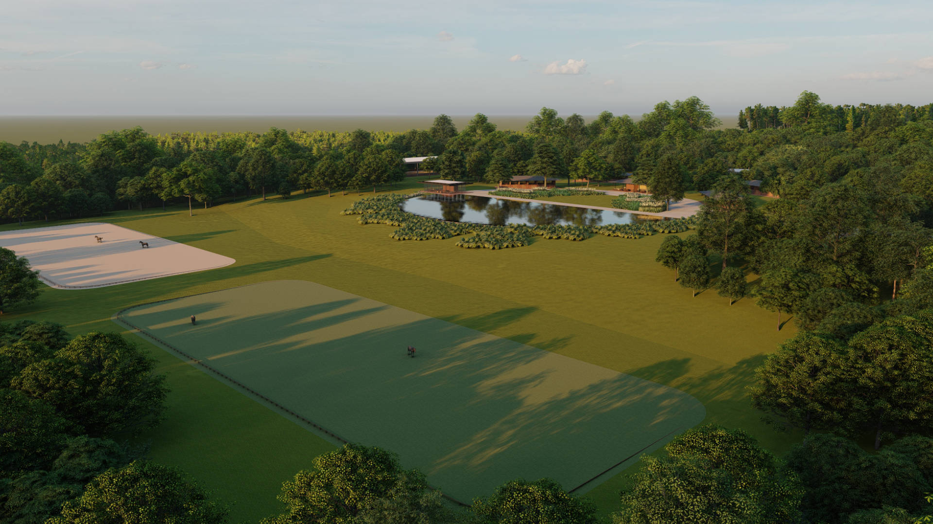 Clube Hípico projetado pela Sabella Arquitetura. Localizada em São Paulo no Condomínio Heritage