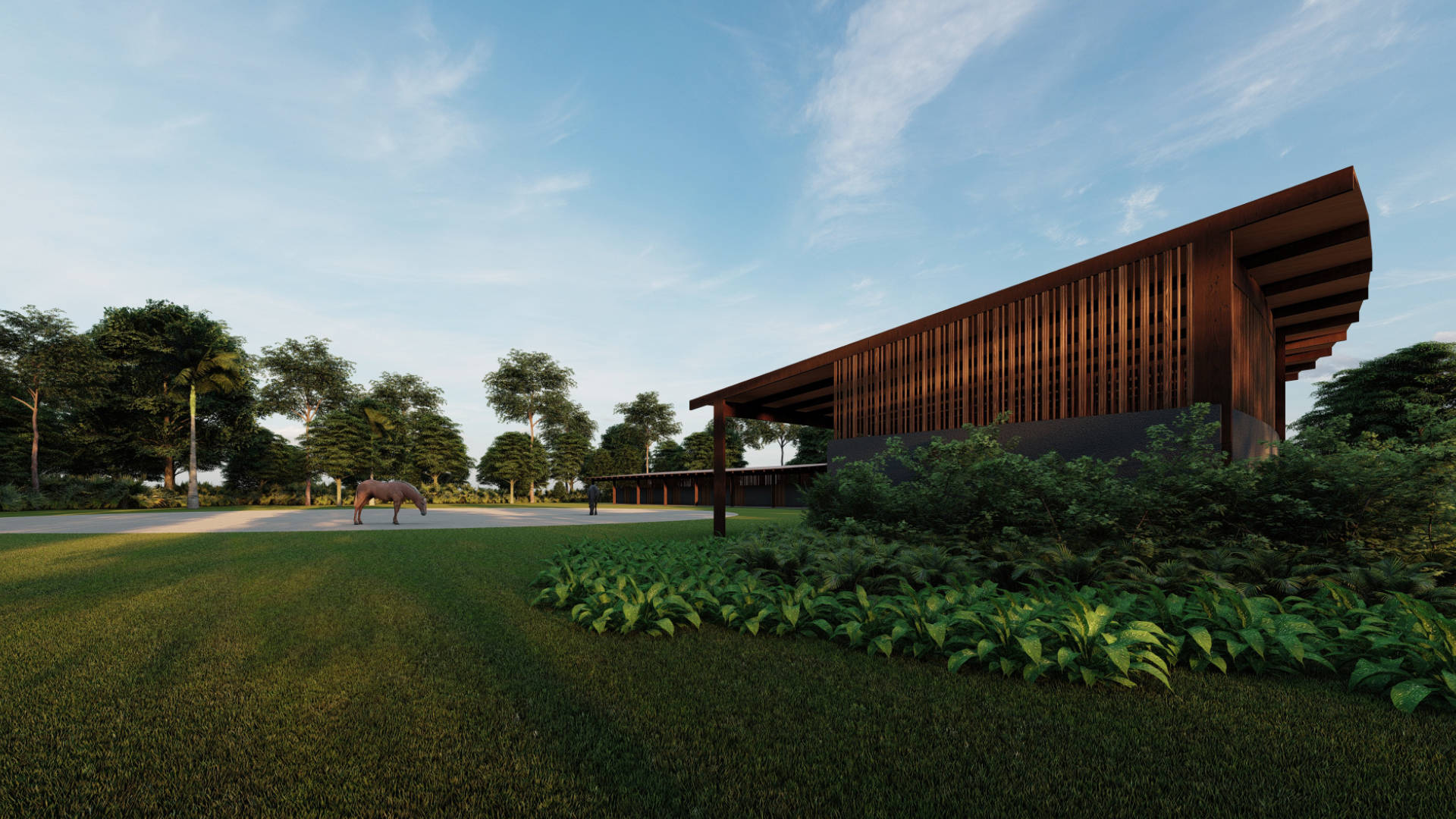 Clube Hípico projetado pela Sabella Arquitetura. Localizada em São Paulo no Condomínio Heritage