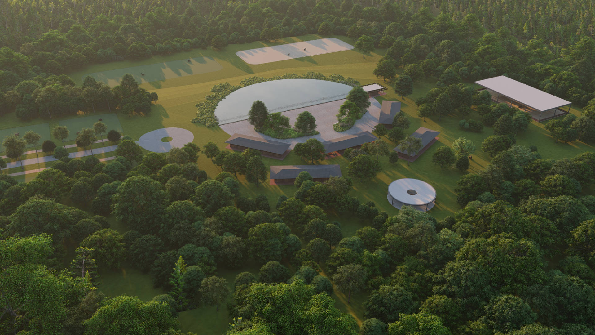 Clube Hípico projetado pela Sabella Arquitetura. Localizada em São Paulo no Condomínio Heritage