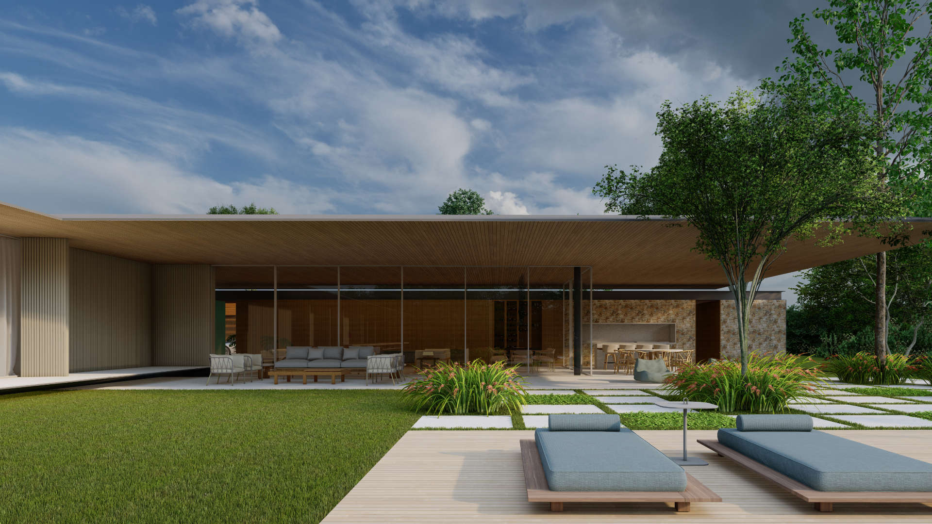 Casa da Mata projetada por Sabella Arquitetura no Condomínio Heritage em Boituva, São Paulo.