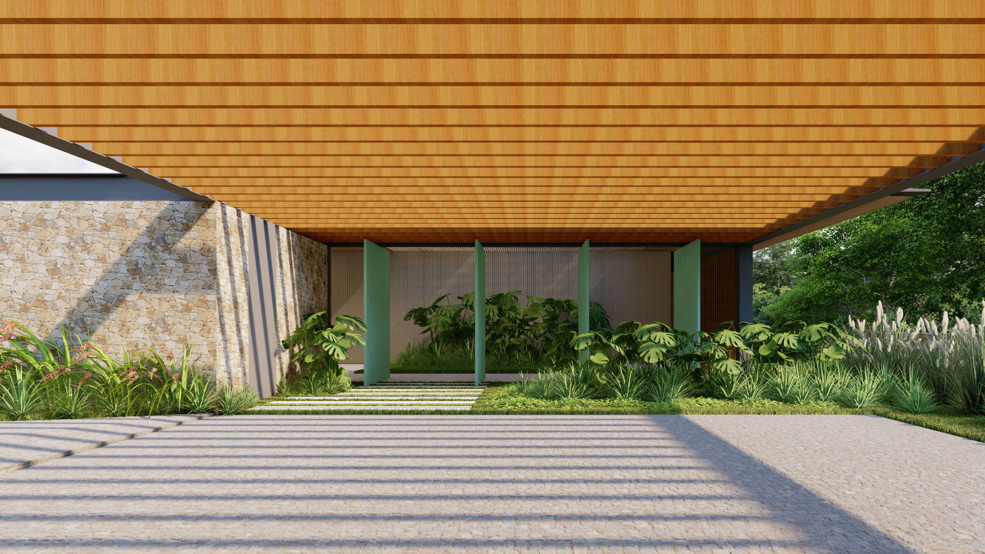Casa da Mata projetada por Sabella Arquitetura no Condomínio Heritage em Boituva, São Paulo.