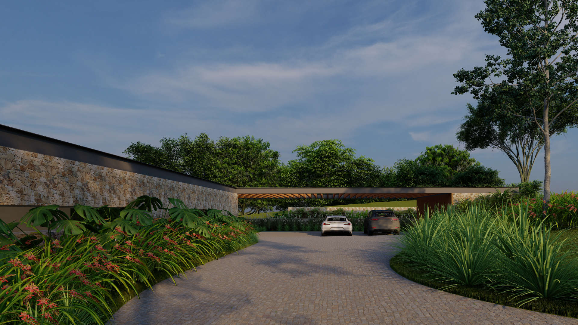 Casa da Mata projetada por Sabella Arquitetura no Condomínio Heritage em Boituva, São Paulo.