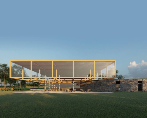 Clube Origami projetado pela Sabella Arquitetura em São Paulo no Clube Heritage.