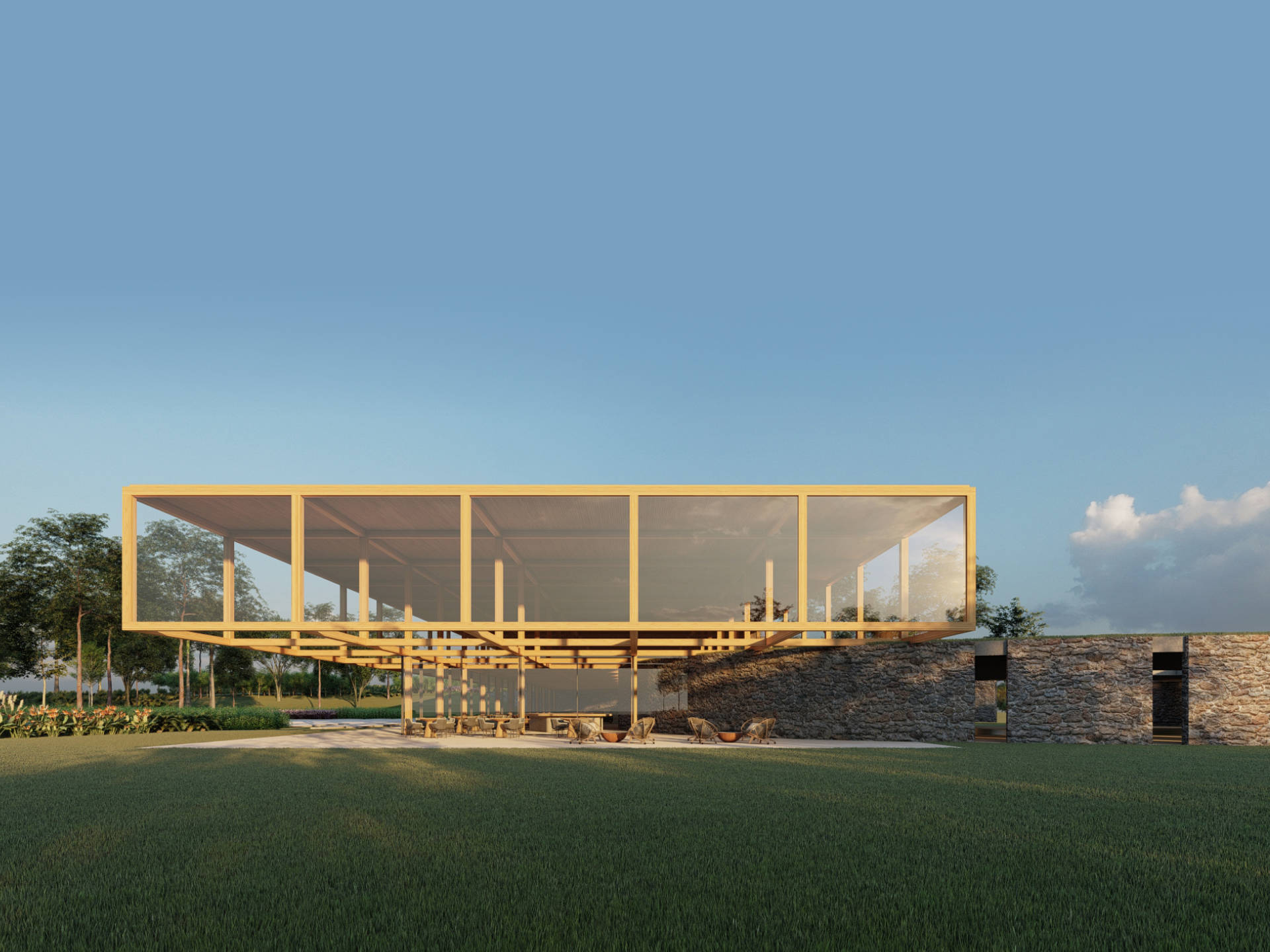 Clube Origami projetado pela Sabella Arquitetura em São Paulo no Clube Heritage.