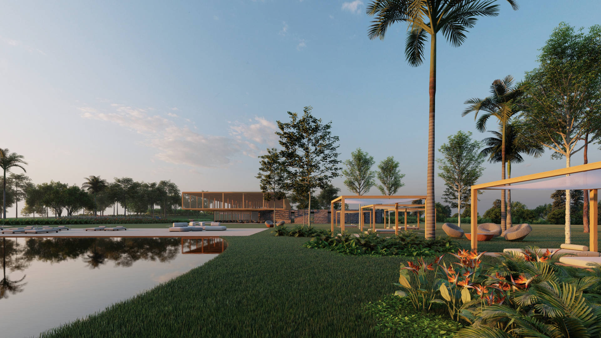 Clube Origami projetado pela Sabella Arquitetura em São Paulo no Clube Heritage.